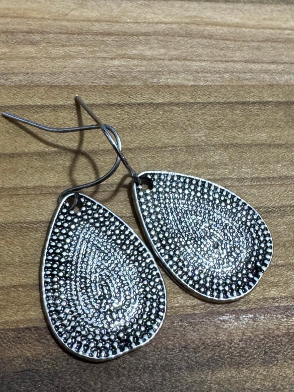 Hammered Metal Drop Earrings